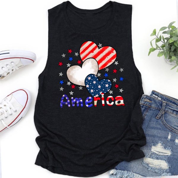 America Heart Teacher Tank Top