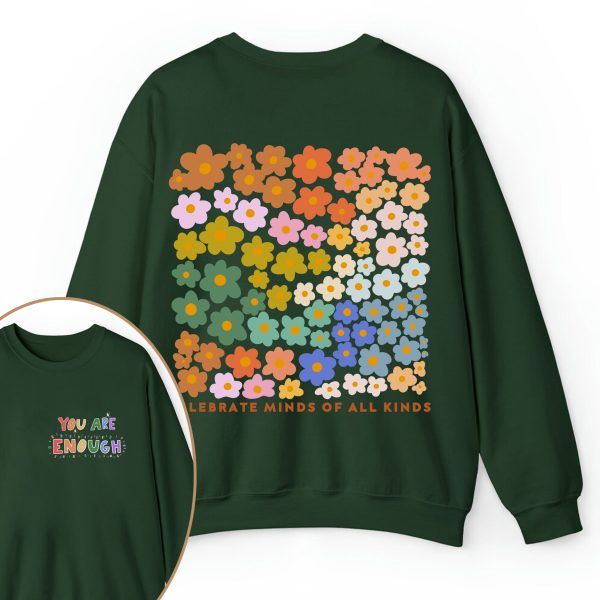 Personalized Name You Are Enough Teacher Two Sided Sweatshirt