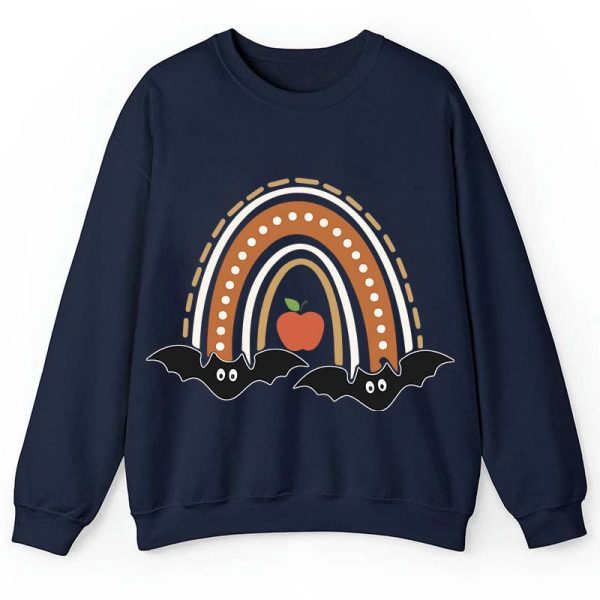 Halloween Bat Rainbow Teacher Sweatshirt