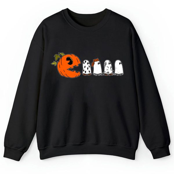 Pumpkin Ghost Pacman Teacher Sweatshirt