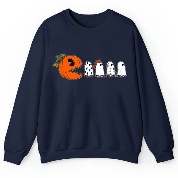Pumpkin Ghost Pacman Teacher Sweatshirt