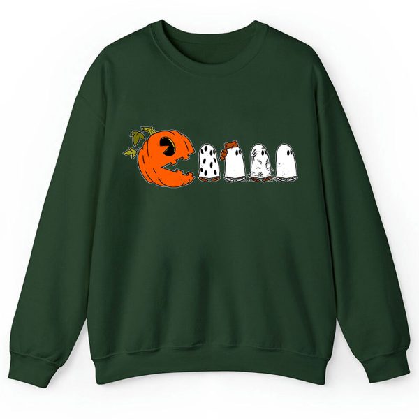 Pumpkin Ghost Pacman Teacher Sweatshirt