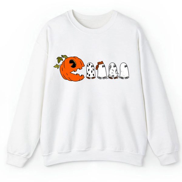 Pumpkin Ghost Pacman Teacher Sweatshirt
