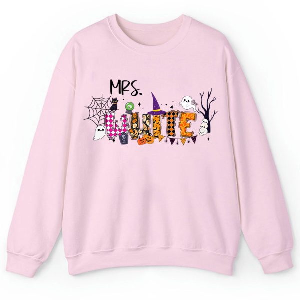 Personalized Name Happy Halloween Teacher Sweatshirt