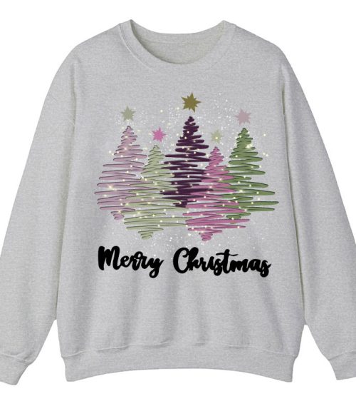 Merry Christmas Colorful Trees Teacher Sweatshirt